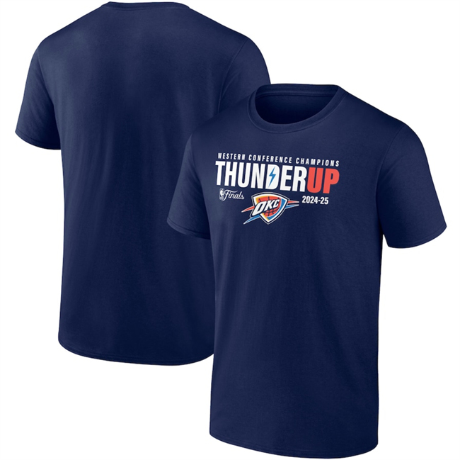 Men's Oklahoma City Thunder Navy 2025 Western Conference Champions Hometown Collection T-Shirt